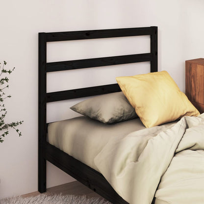 Cabeceira de cama 81x4x100 cm pinho maciço preto