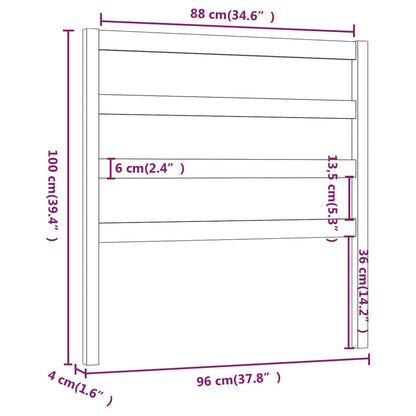 Cabeceira de cama 96x4x100 cm pinho maciço castanho mel