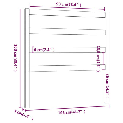 Cabeceira de cama 106x4x100 cm pinho maciço castanho mel