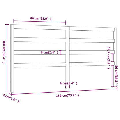 Cabeceira de cama 186x4x100 cm pinho maciço branco