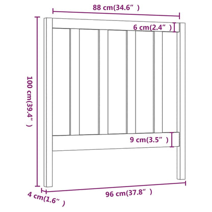 Cabeceira de cama 96x4x100 cm pinho maciço