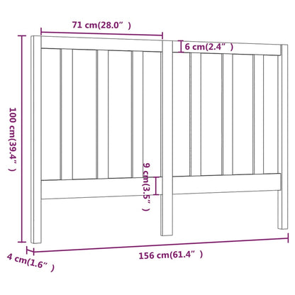 Cabeceira de cama 156x4x100 cm pinho maciço castanho mel