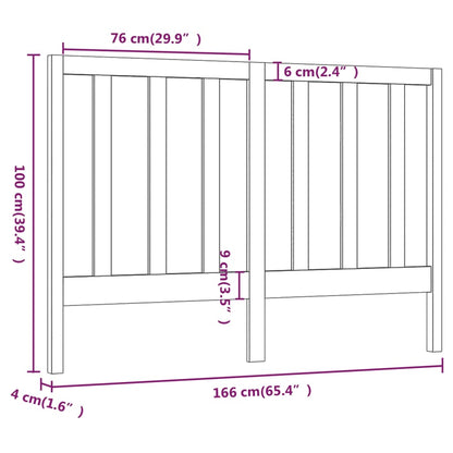 Cabeceira de cama 166x4x100 cm pinho maciço branco