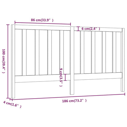 Cabeceira de cama 186x4x100 cm pinho maciço branco