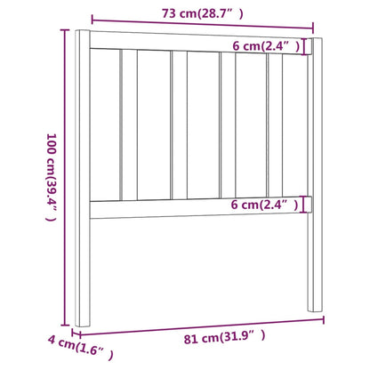 Cabeceira de cama 81x4x100 cm pinho maciço cinzento