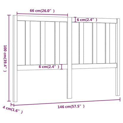 Cabeceira de cama 146x4x100 cm pinho maciço branco