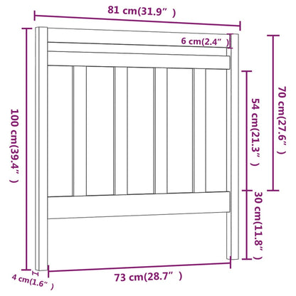 Cabeceira de cama 81x4x100 cm pinho maciço