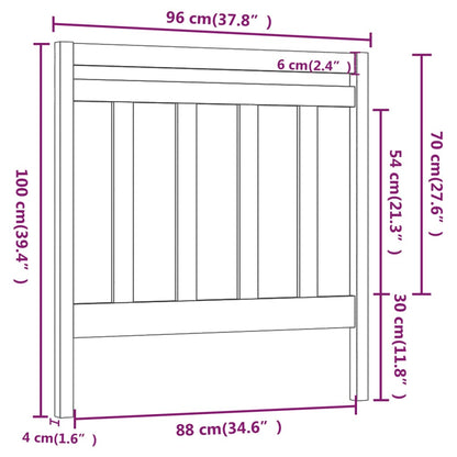 Cabeceira de cama 96x4x100 cm pinho maciço branco