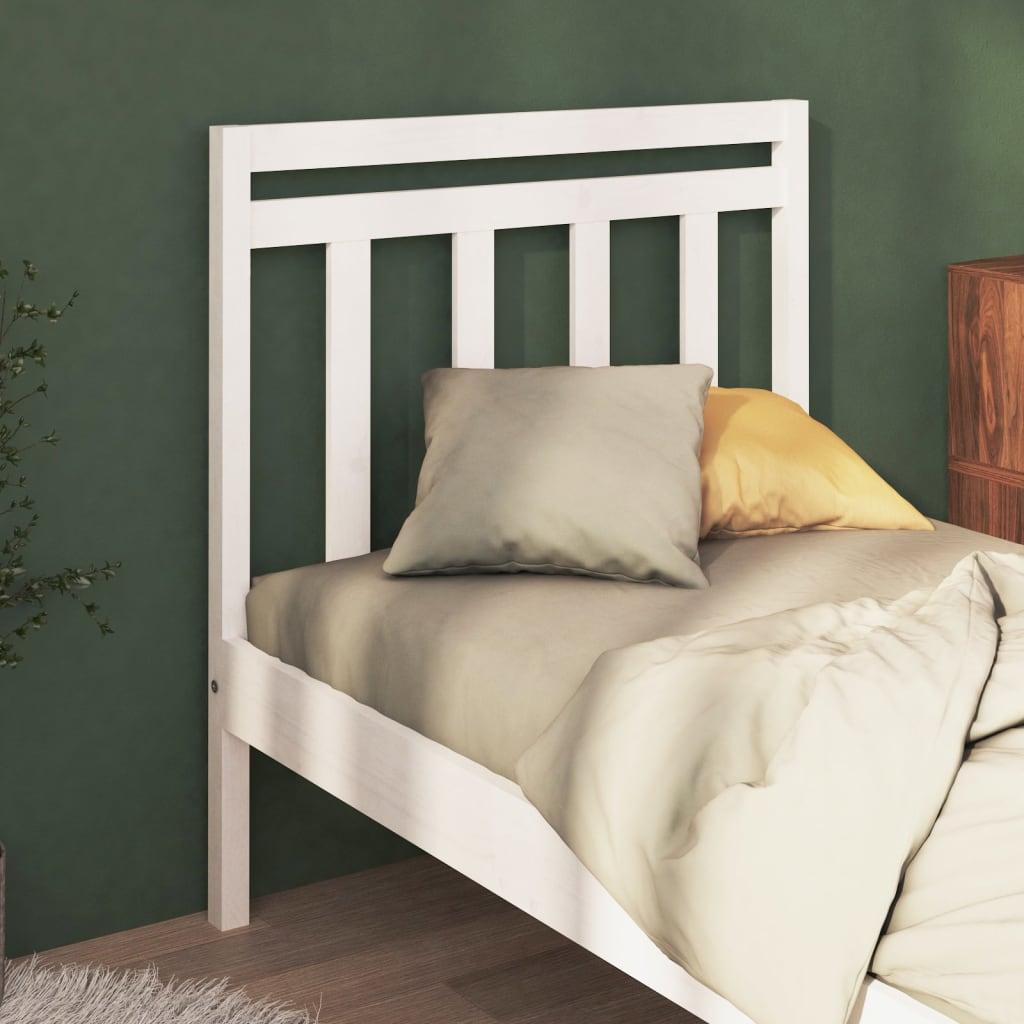 Cabeceira de cama 96x4x100 cm pinho maciço branco