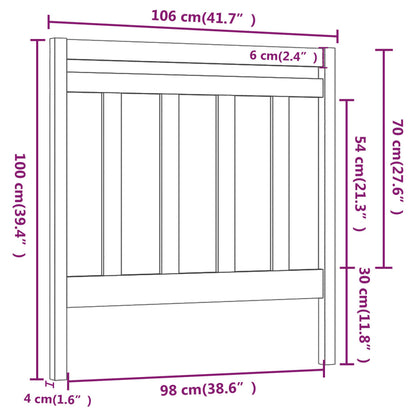 Cabeceira de cama 106x4x100 cm pinho maciço