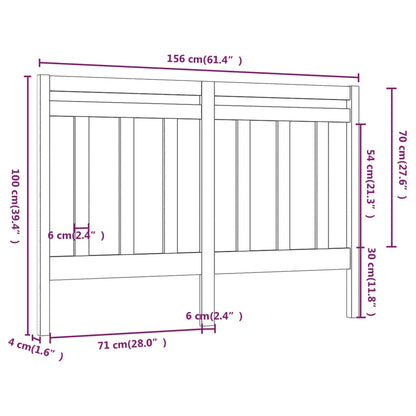 Cabeceira de cama 156x4x100 cm pinho maciço