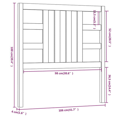 Cabeceira de cama 106x4x100 cm pinho maciço branco