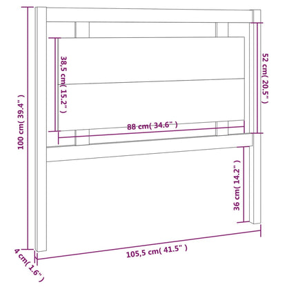 Cabeceira de cama 105,5x4x100 cm pinho maciço cinzento