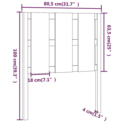 Cabeceira de cama 80,5x4x100 cm pinho maciço castanho mel