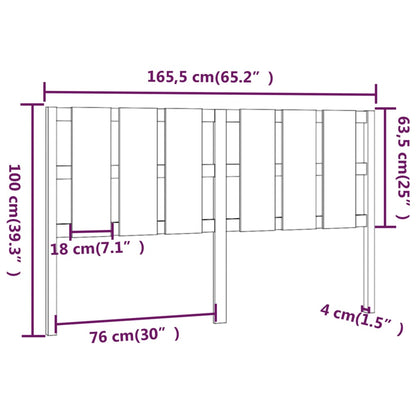 Cabeceira de cama 165,5x4x100 cm pinho maciço castanho mel