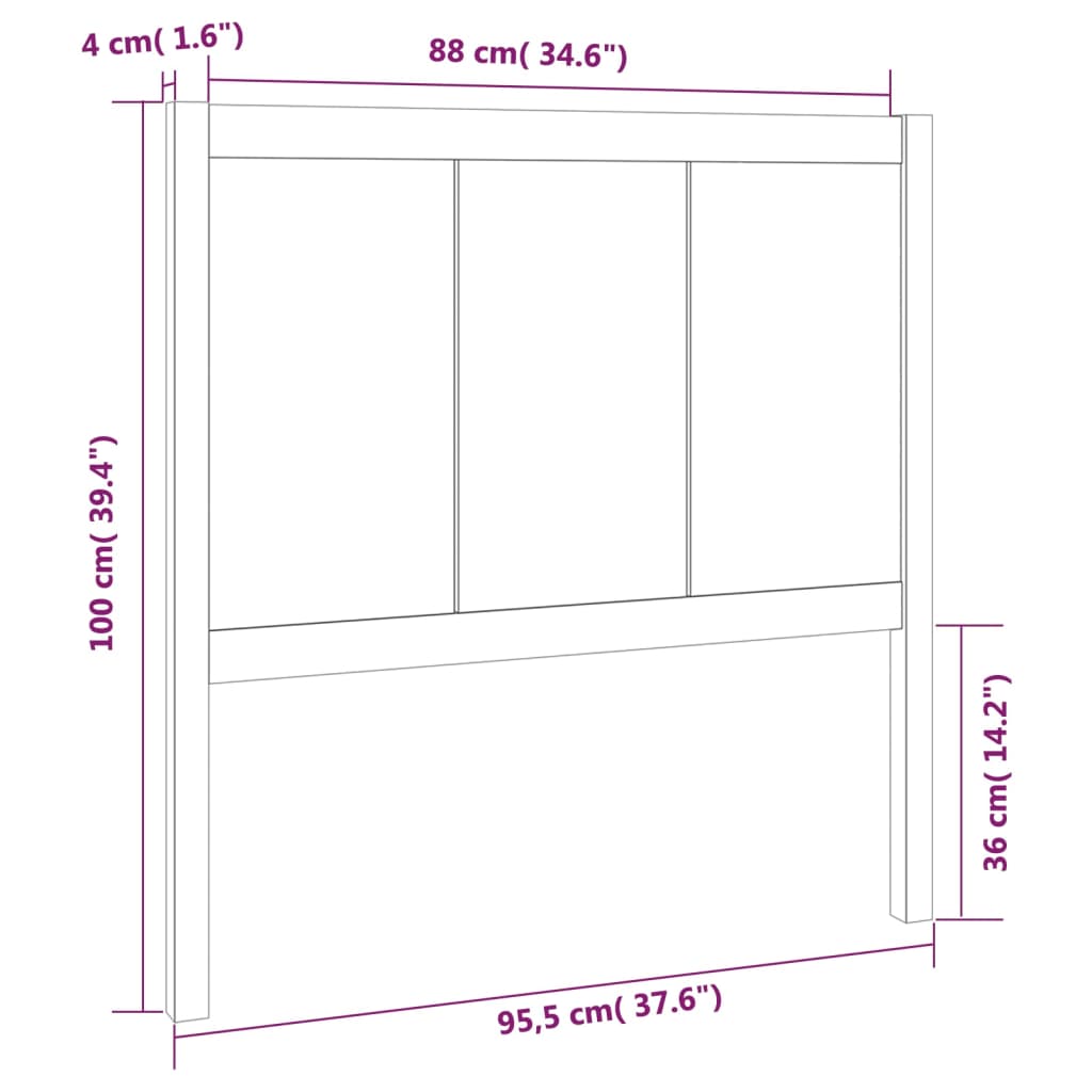 Cabeceira de cama 95,5x4x100 cm pinho maciço castanho mel