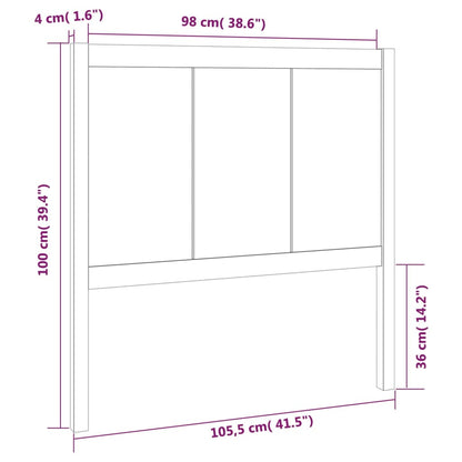 Cabeceira de cama 105,5x4x100 cm pinho maciço castanho mel