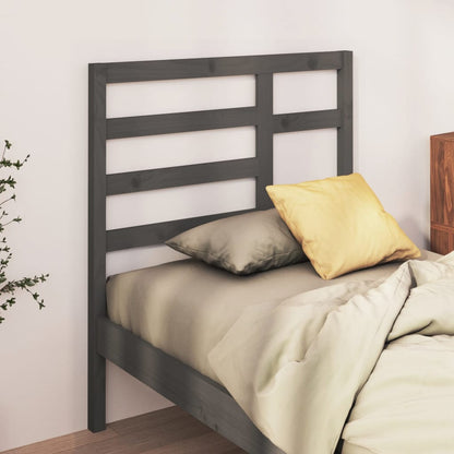 Cabeceira de cama 81x4x104 cm pinho maciço cinzento