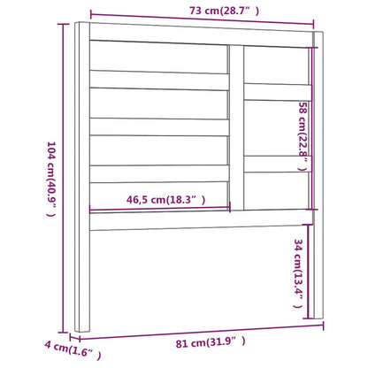 Cabeceira de cama 81x4x104 cm pinho maciço preto