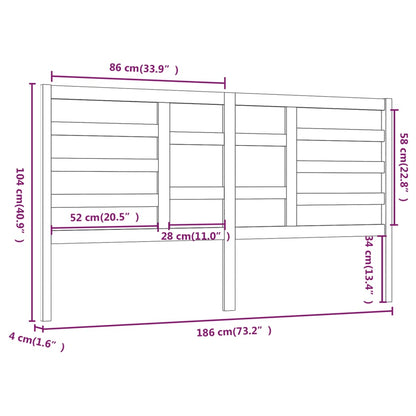 Cabeceira de cama 186x4x104 cm pinho maciço