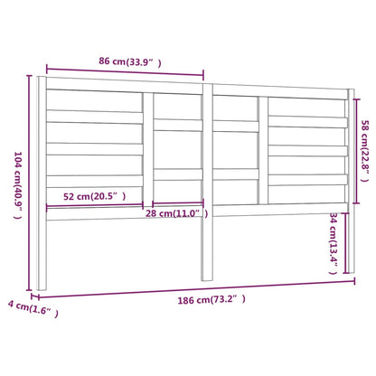 Cabeceira de cama 186x4x104 cm pinho maciço castanho mel