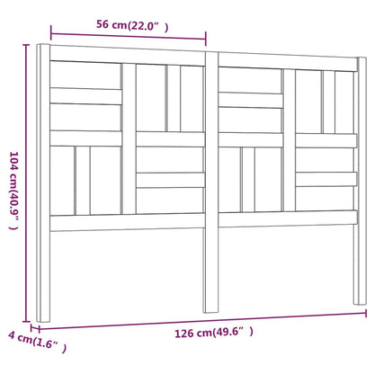 Cabeceira de cama 126x4x104 cm pinho maciço cinzento