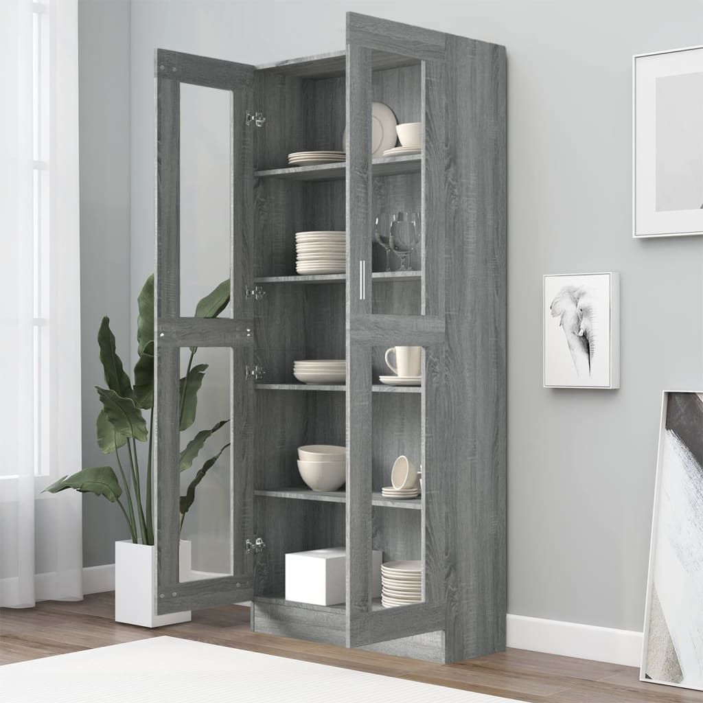 Vitrine Real de 185 cm - Cinzento - Design Moderno