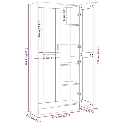 Vitrine Real de 185 cm - Cinzento - Design Moderno