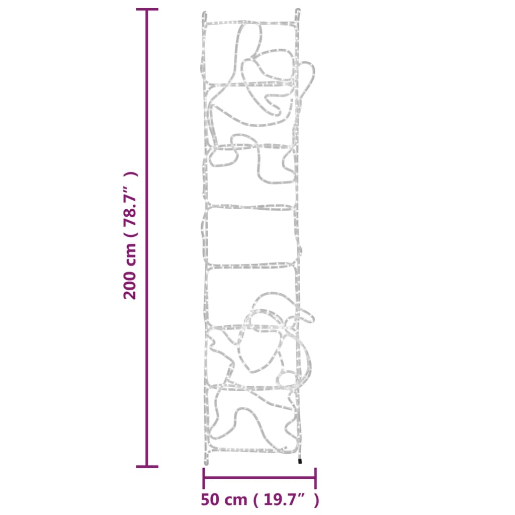 Pai Natal a Subir Escada para Exterior de 200cm com 552 luzes LED