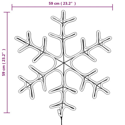 Figura natalícia floco de neve 144 LEDs 59x59 cm branco quente