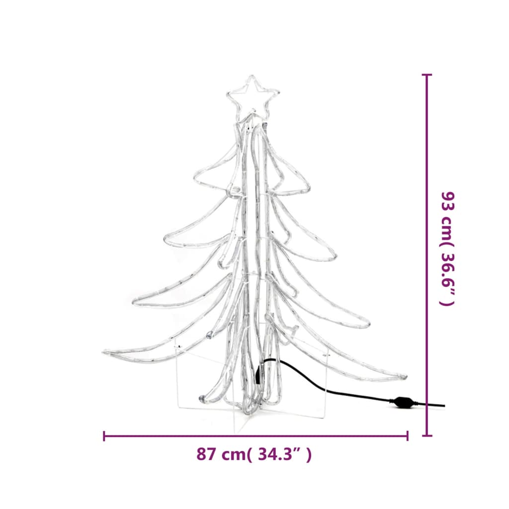 Árvore de Natal dobrável c/ LEDs 87x87x93 cm branco quente