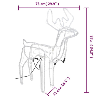 Figura rena de Natal c/ cabeça móvel 76x42x87 cm branco frio