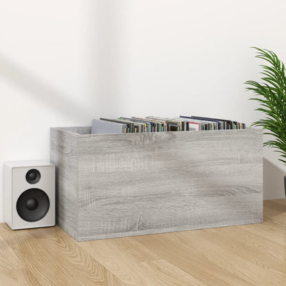 Caixa discos vinil 71x34x36cm derivados madeira cinzento sonoma