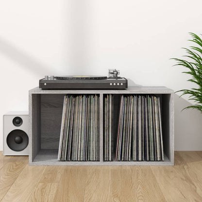 Caixa discos vinil 71x34x36cm derivados madeira cinzento sonoma