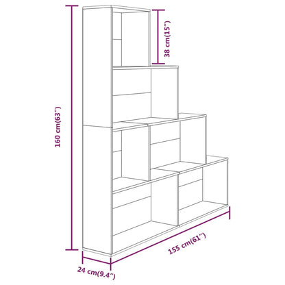 Estante 155x24x160 cm cinzento sonoma