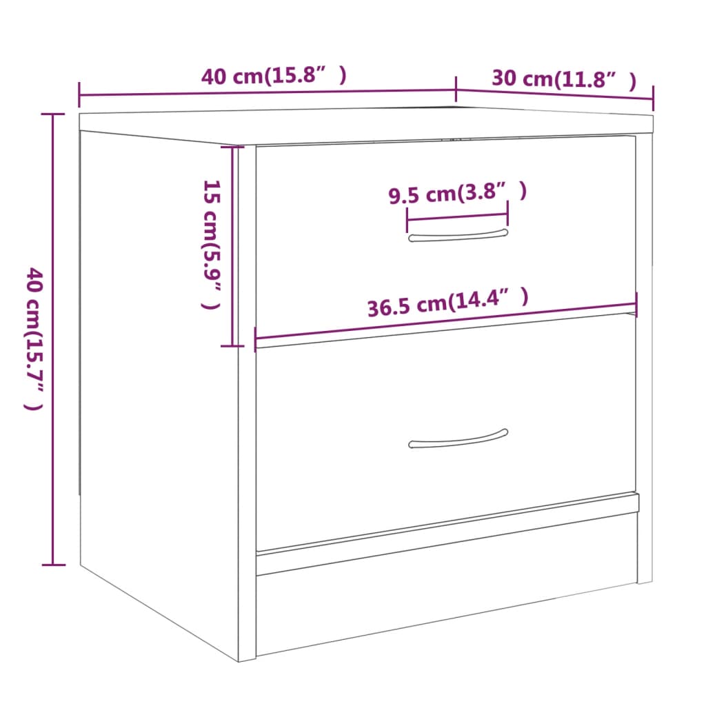 Mesa de Cabeceira Santarém - Nogueira - Design Moderno