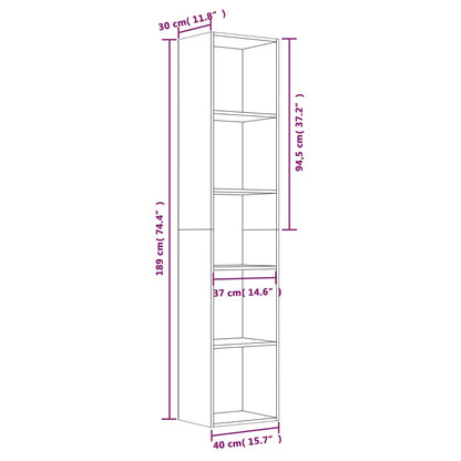 Estante Leyla de 190cm - Cinzento - Design Moderno