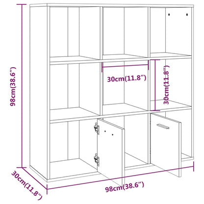 Estante 98x30x98 cm cor cinzento sonoma