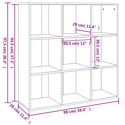 Estante 98x29x97,5 cm cor cinzento sonoma