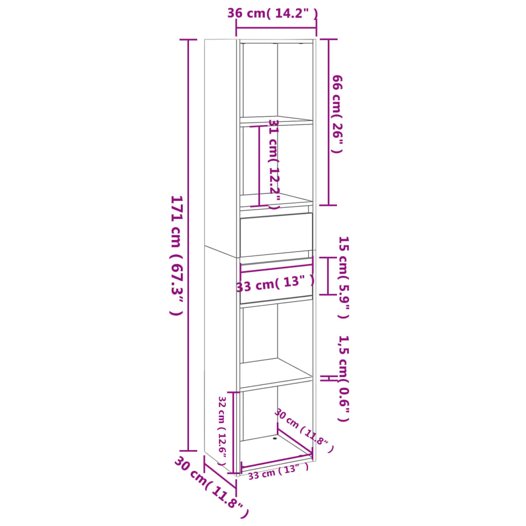 Estante Tado com 2 Gavetas de 171 cm - Nogueira - Design Moderno