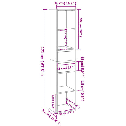 Estante Tado com 2 Gavetas de 171 cm - Nogueira - Design Moderno