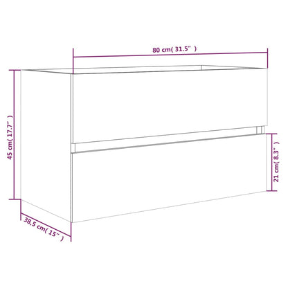 Armário de Parede para Lavatório de 80 cm - Nogueira - Design Moderno