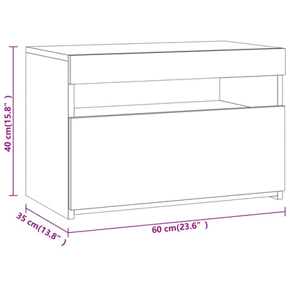 Móvel de TV com luzes LED 60x35x40 cm sonoma cinza