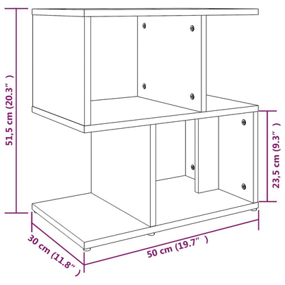 Mesa cabeceira 2pcs 50x30x51,5cm deriv. madeira carvalho fumado