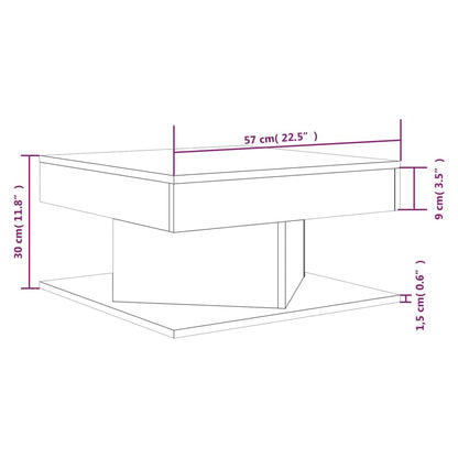 Mesa de centro 57x57x30 cm derivados de madeira cinzento sonoma