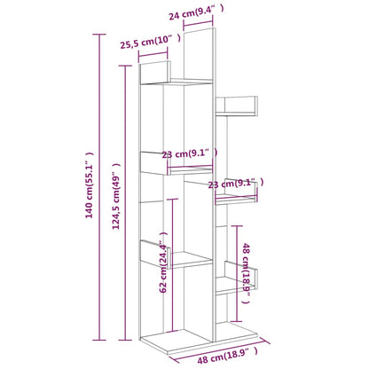 Estante 48x25,5x140 cm derivados de madeira cinzento sonoma