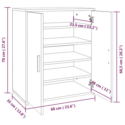 Sapateira Fixa ou Suspensa Raquel - Com 5 Prateleiras - Cor Cinzento Sonoma - 60x35x70 cm contraplacado - Design Moderno