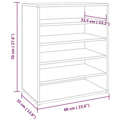 Sapateira Málaga - Fixa ou Suspensa - Cor Castanho - 60x35x70 cm - Contraplacado - Design Nórdico