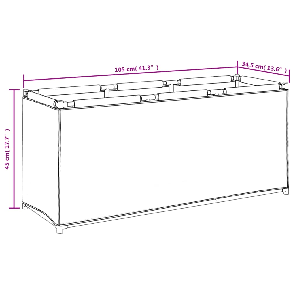 Caixa de arrumação 105x34,5x45 cm tecido preto