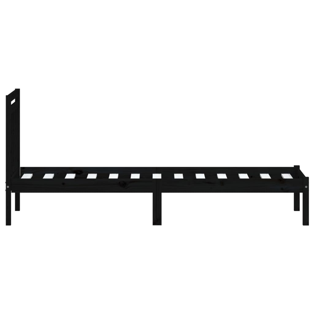 Estrutura cama pequena solteiro 75x190 cm madeira maciça preto